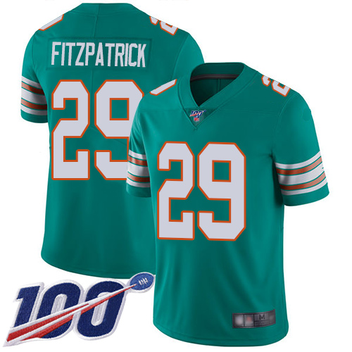 Nike Miami Dolphins #29 Minkah Fitzpatrick Aqua Green Alternate Men Stitched NFL 100th Season Vapor Limited Jersey->miami dolphins->NFL Jersey